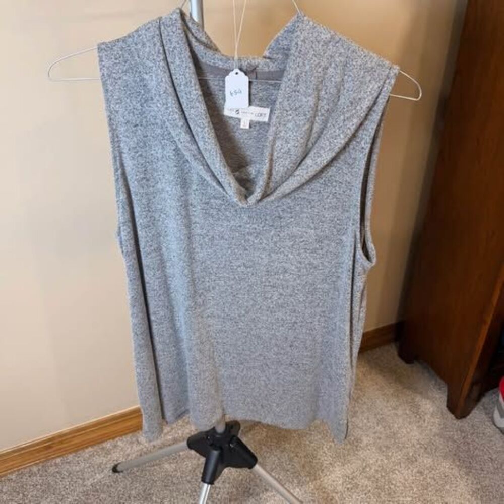 Lou & Grey for LOFT Cowl Neck Sleeveless Top Size L